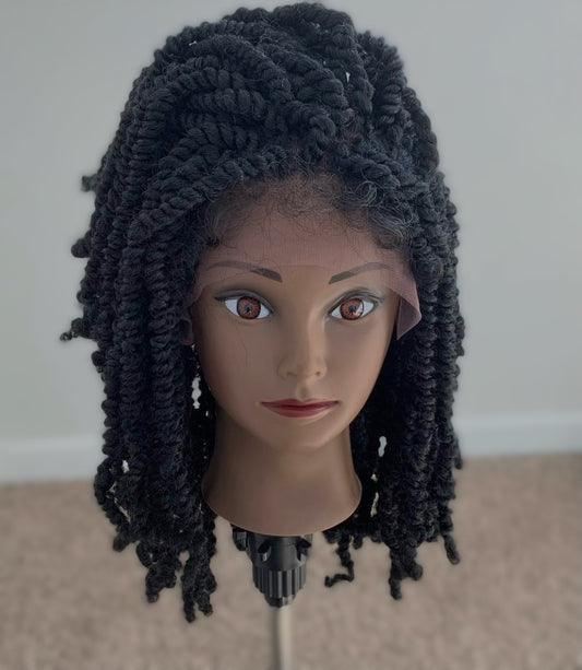 Kinky Twist lace front wig 12 inches